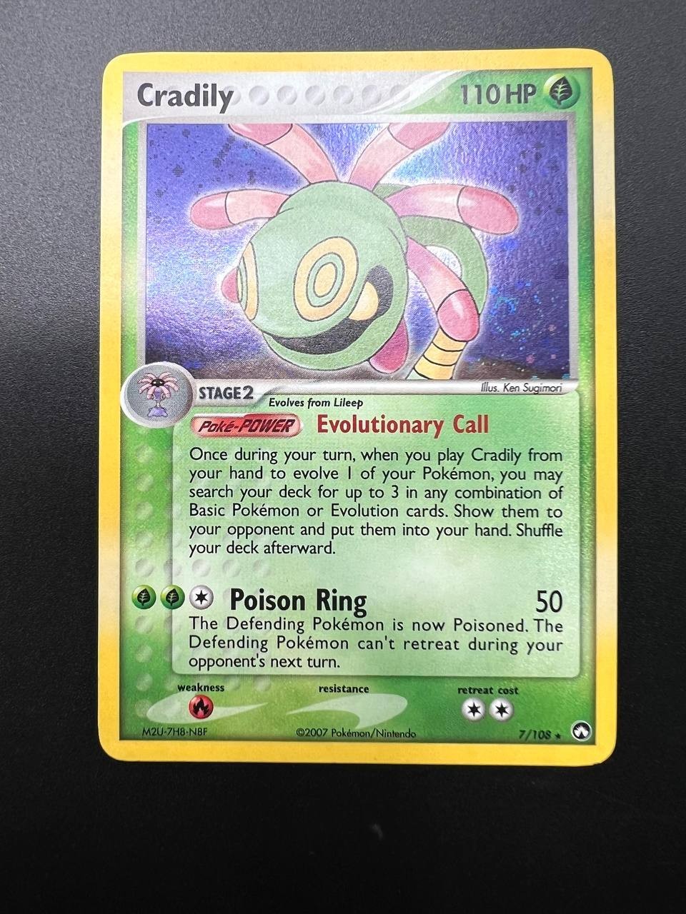 Carta pokemon Cradily 7/108 Holo set Power Keepers Excellent Inglese Vintage