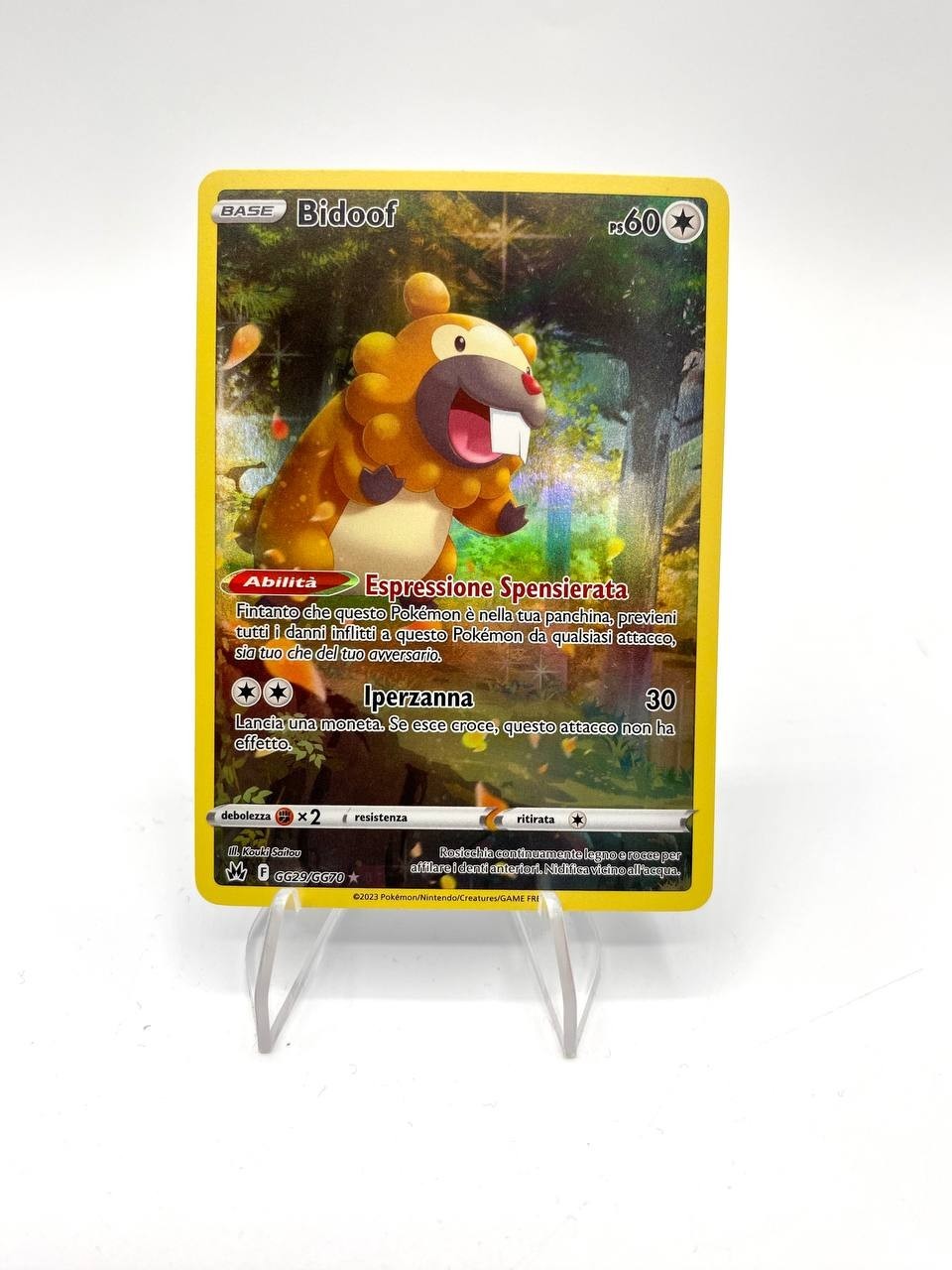 Carta pokemon Bidoof F GG29/GG70 set Zenith regale Holo Near mint Italiano