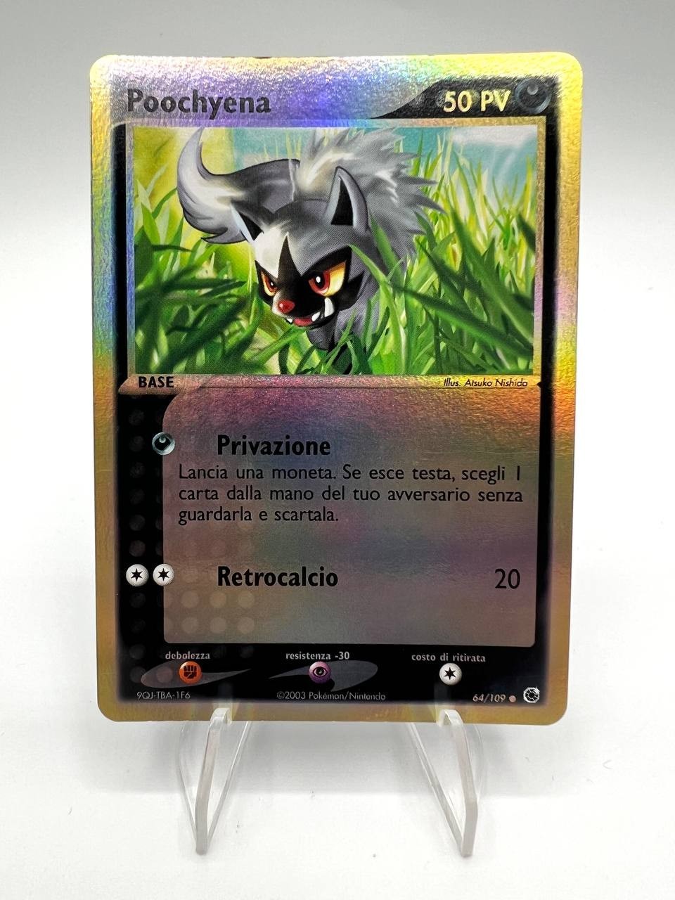 Carta pokemon Poochyena 64/109 EX Rubino e zaffiro Reverse Holo Near mint ITA