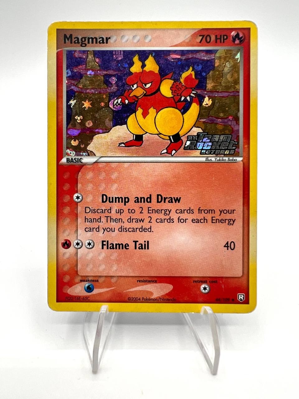 Carta Pokemon Magmar 44/109 Stamped Holo set Team Rocket Returns Good Vintage