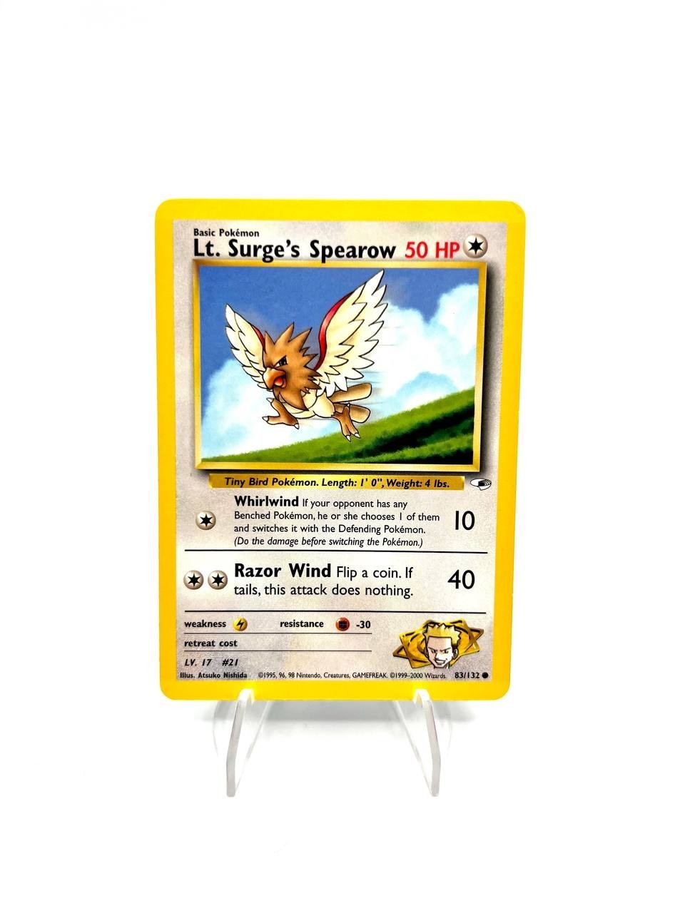 Carta pokemon Lt. Surge's Spearow 83/132 Gym Challenge Excellent Vintage Inglese