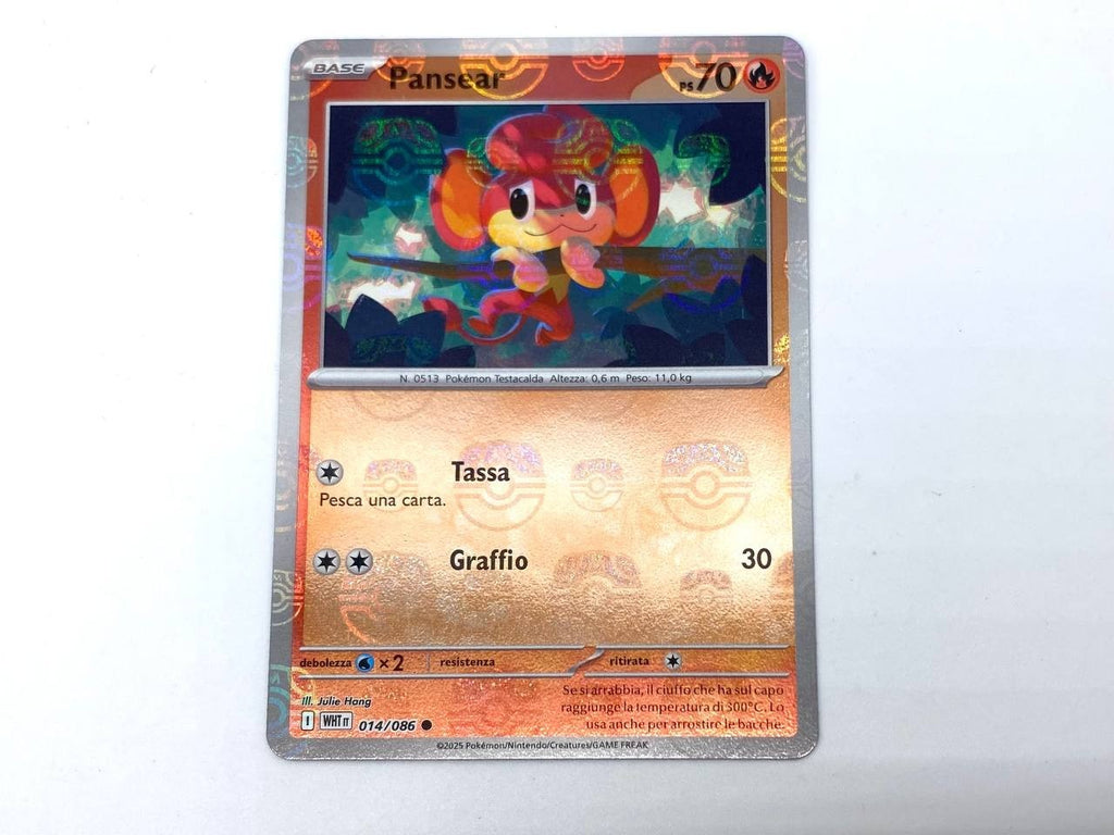 Carta Pokemon Pansear 014/086 Masterball reverse Holo set Fuoco bianco Near Mint