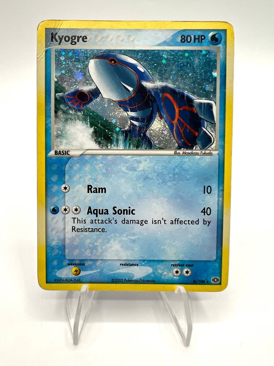 Carta Kyogre 6/106 Pokemon set Ex Emerald Holo Inglese Poor Vintage