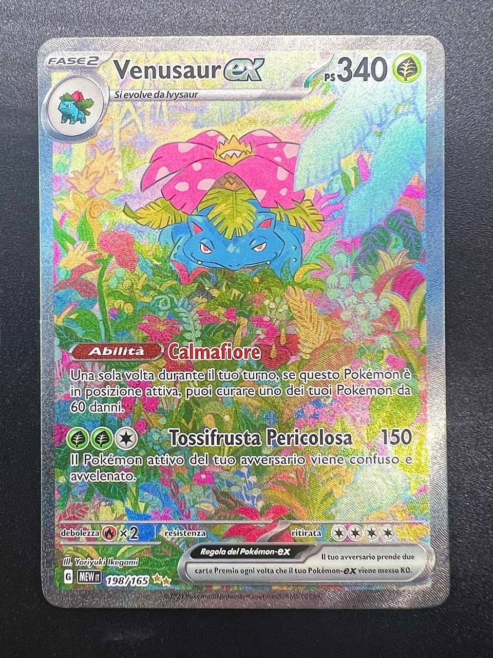 Carta Pokemon Venusaur ex 198/165 MEW set 151 S&V Holo Near mint Italiano