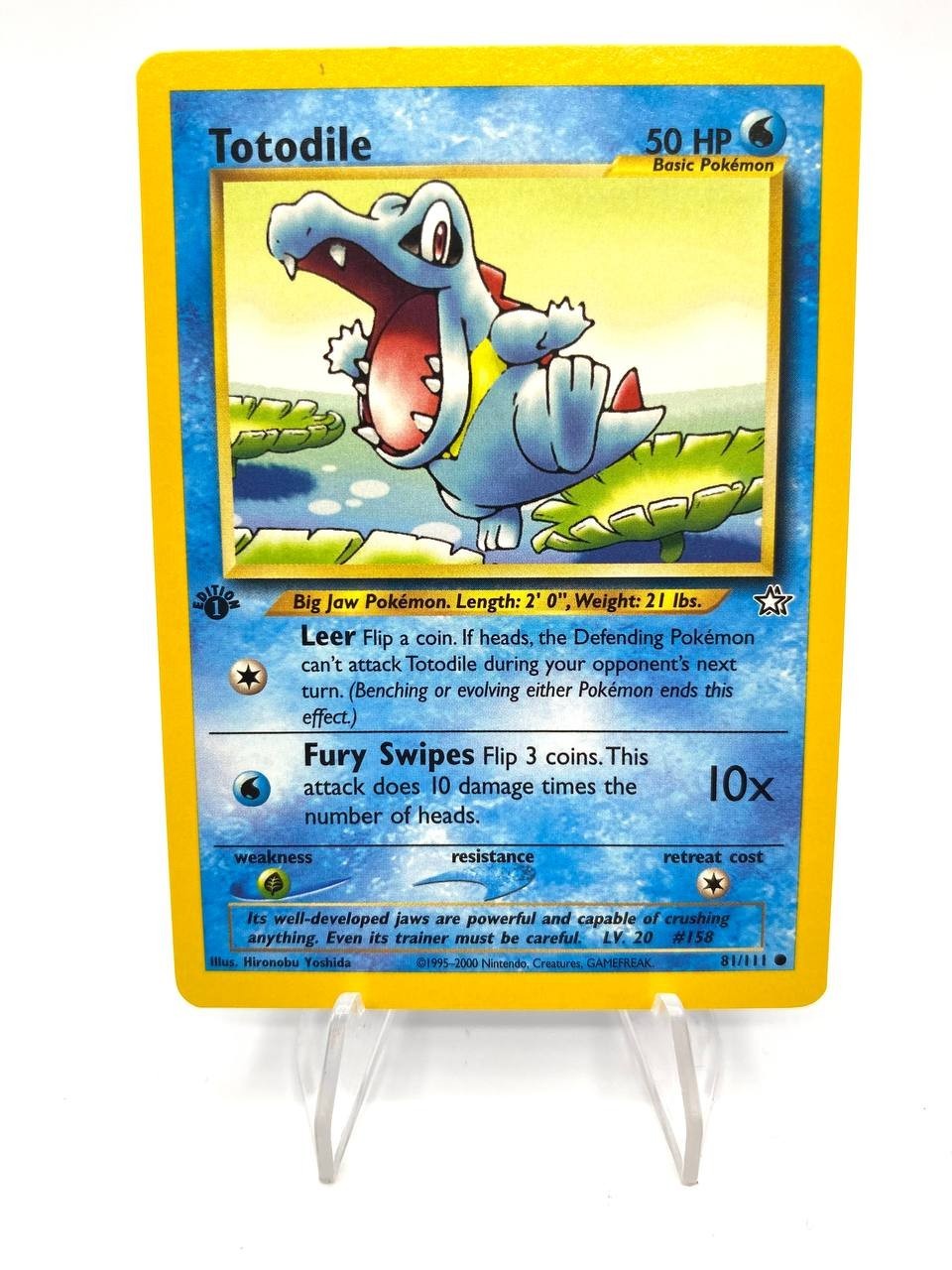 Carta Pokemon Totodile 81/111 set Neo Genesis 1st Edition ENG Excellent Vintage