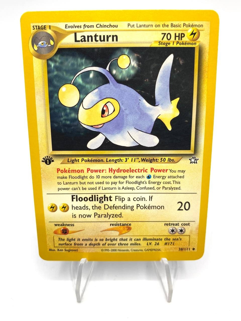 Carta pokemon Lanturn 38/111 set Neo Genesis 1a edizione Inglese NM Inglese