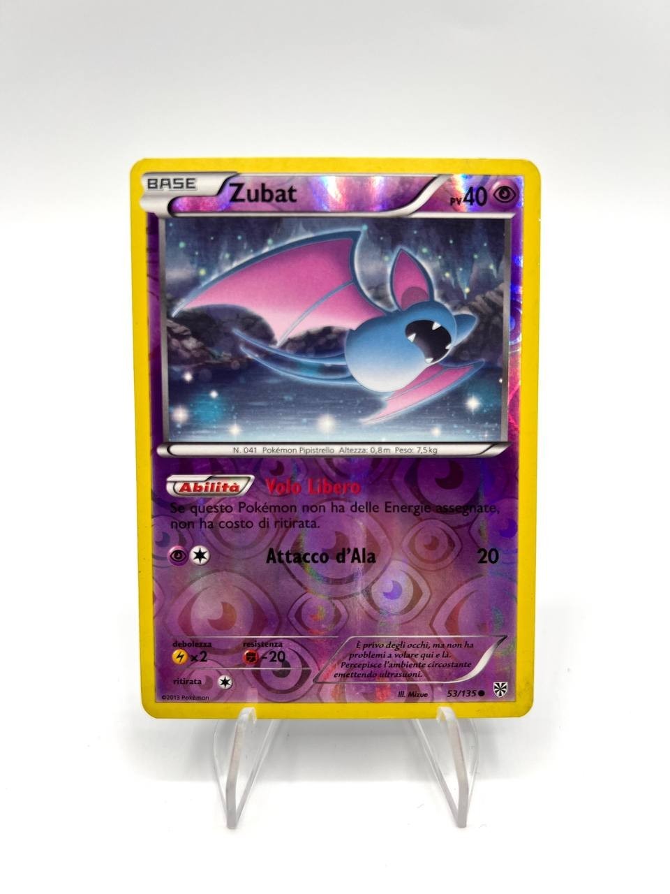 Carta pokemon Zubat 53/135 set Uragano plasma Italiano Reverse Holo Played