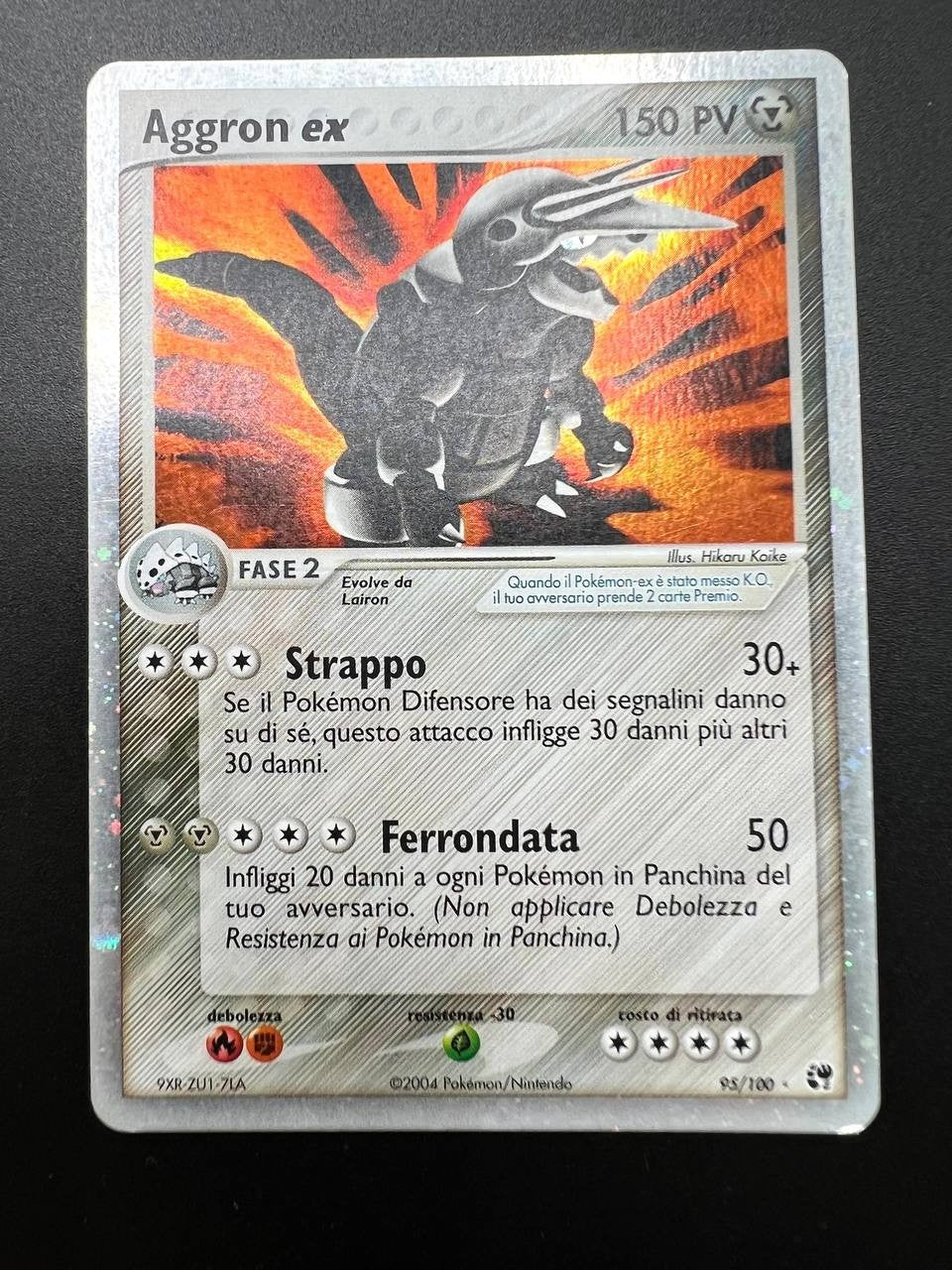carta pokemon Aggron ex 95/100 set Tempesta di sabbia Italiano good Vintage holo
