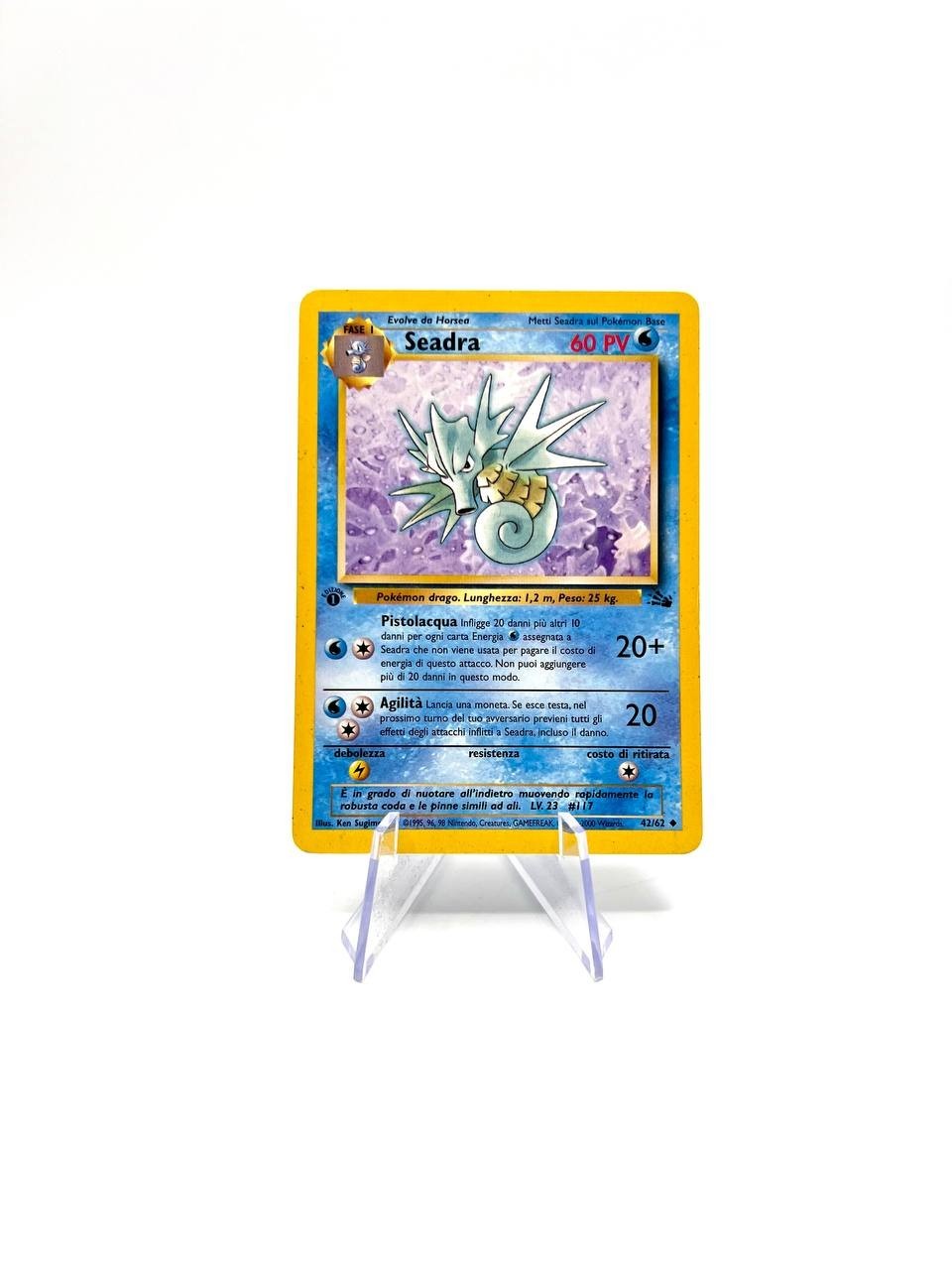 Carta Pokemon Seadra 1a Edizione 42/62 Italiano Fossil FO Played Vintage no holo
