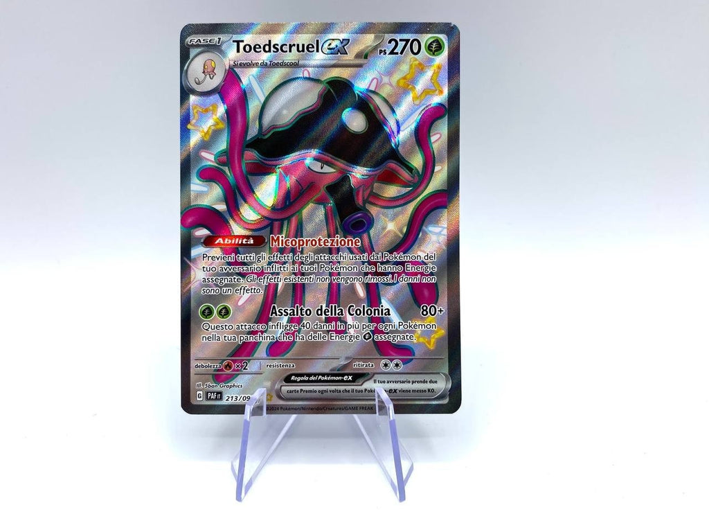 Carta Pokemon Shiny Toedscruel EX  Italiano set Destino a paldea PAF 213/091 NM
