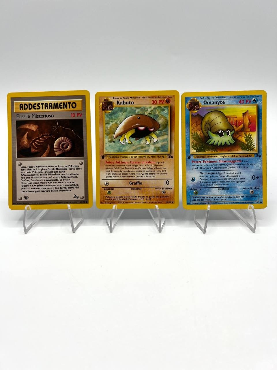 Lotto Pokémon Kabuto 50/62 omanyte 052/062 Fossile misterioso 1a ed Fossil EXC