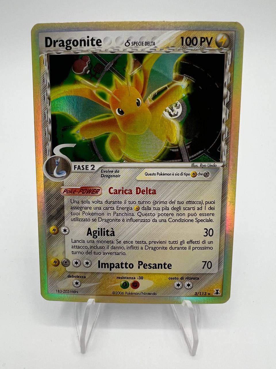 Carta pokemon Dragonite 3/113 Specie delta Holo Italiano Excellent Vintage