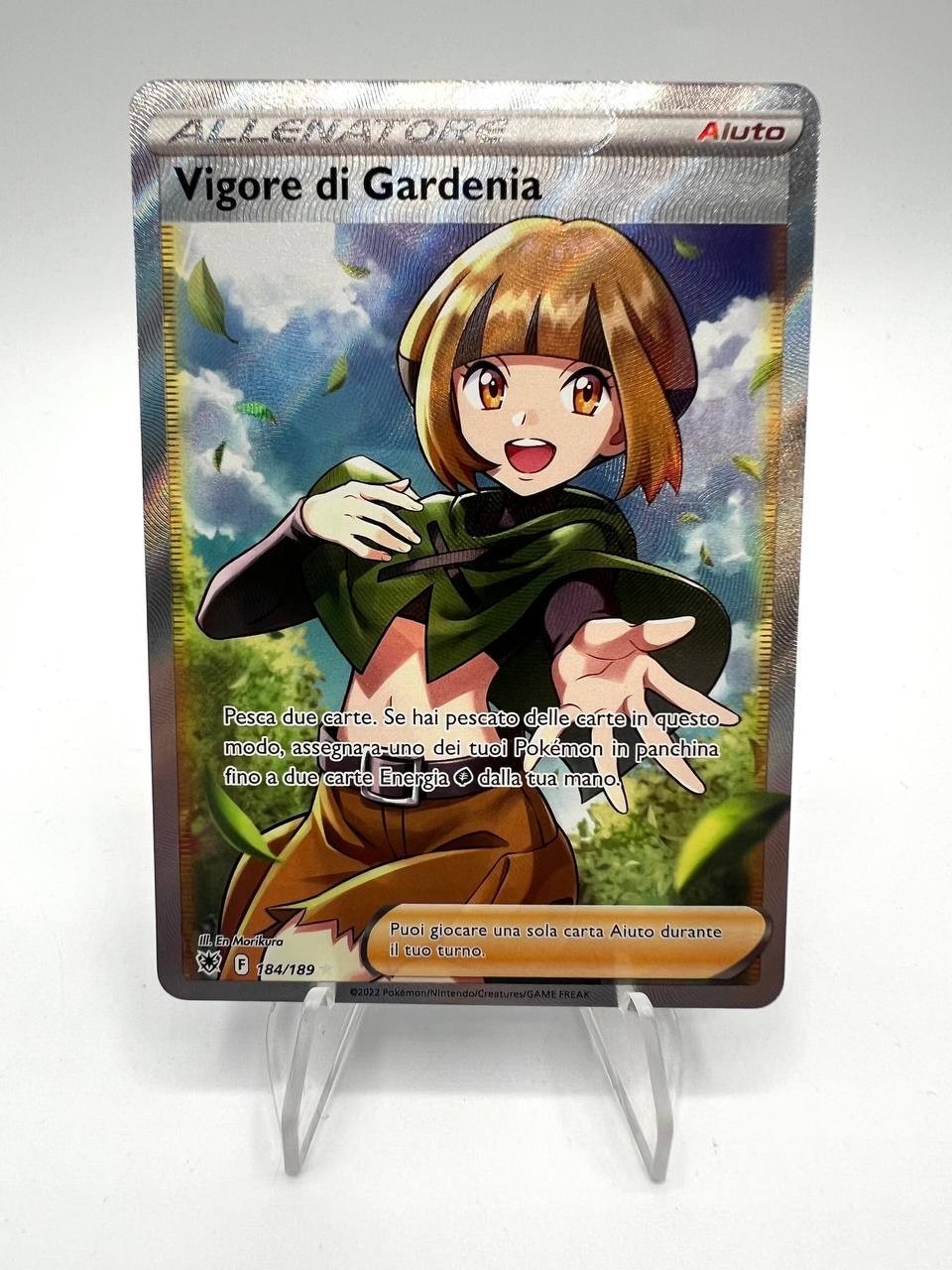 Carta pokemon Vigore di Gardenia F 184/189 Italiano set Lucentezza siderale NM