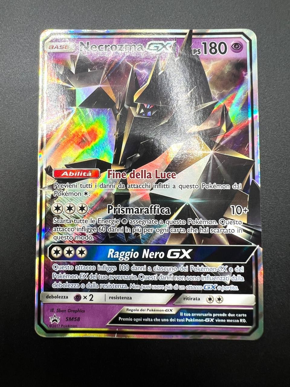 Carta pokemon Necrozma GX SM58 set Sole e luna Italiano Promo Good holo