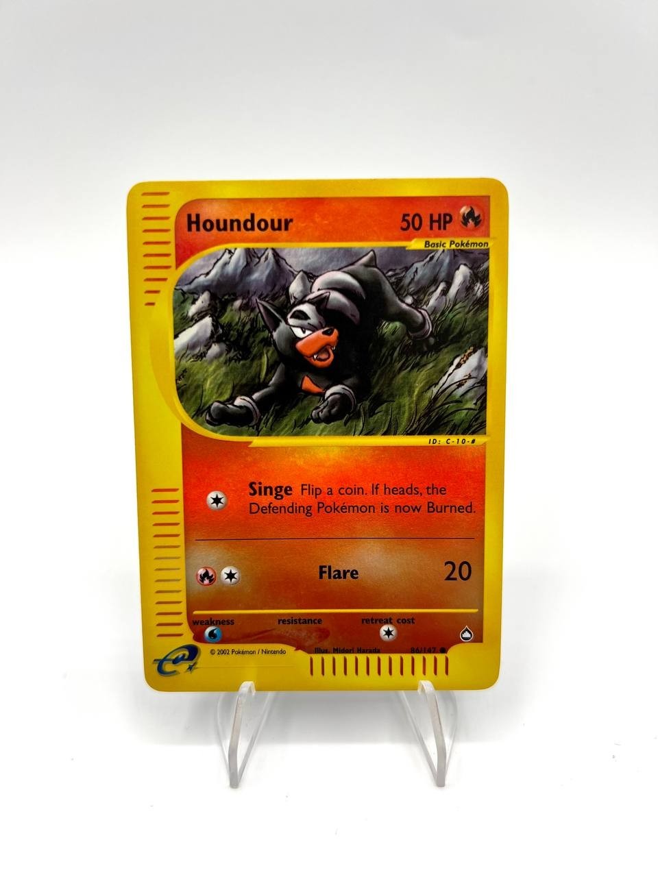 Carta pokemon Houndour 86/147 set Aquapolis Inglese Vintage Holo reverse EXC