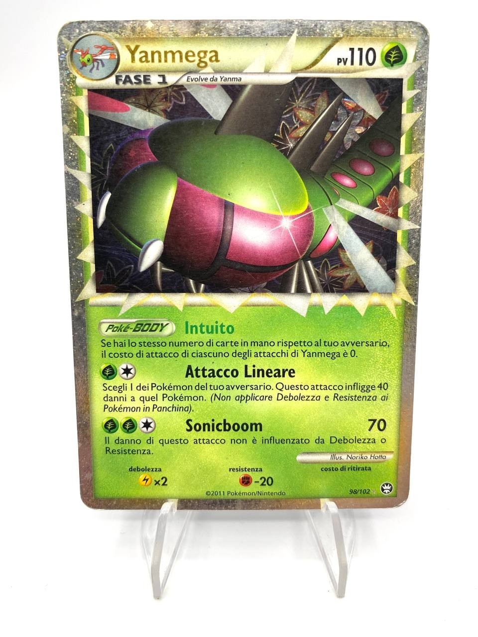 Carta Pokemon Holo Yanmega 98/102 Italiano set Battaglie trionfali Played