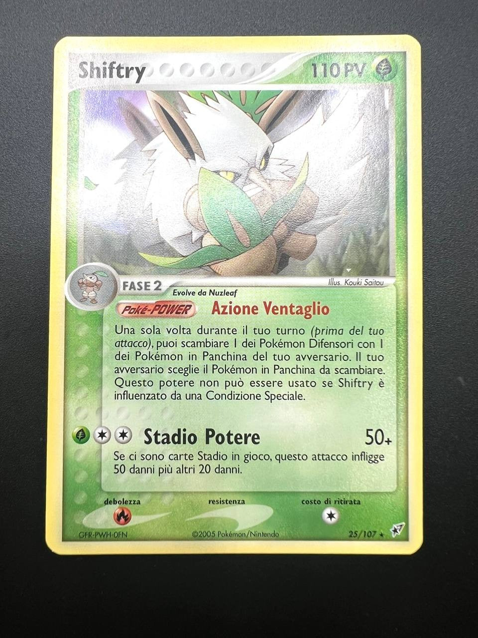 Carta pokemon Shiftry 25/107 set Ex Deoxys no holo Near mint Italiano Vintage