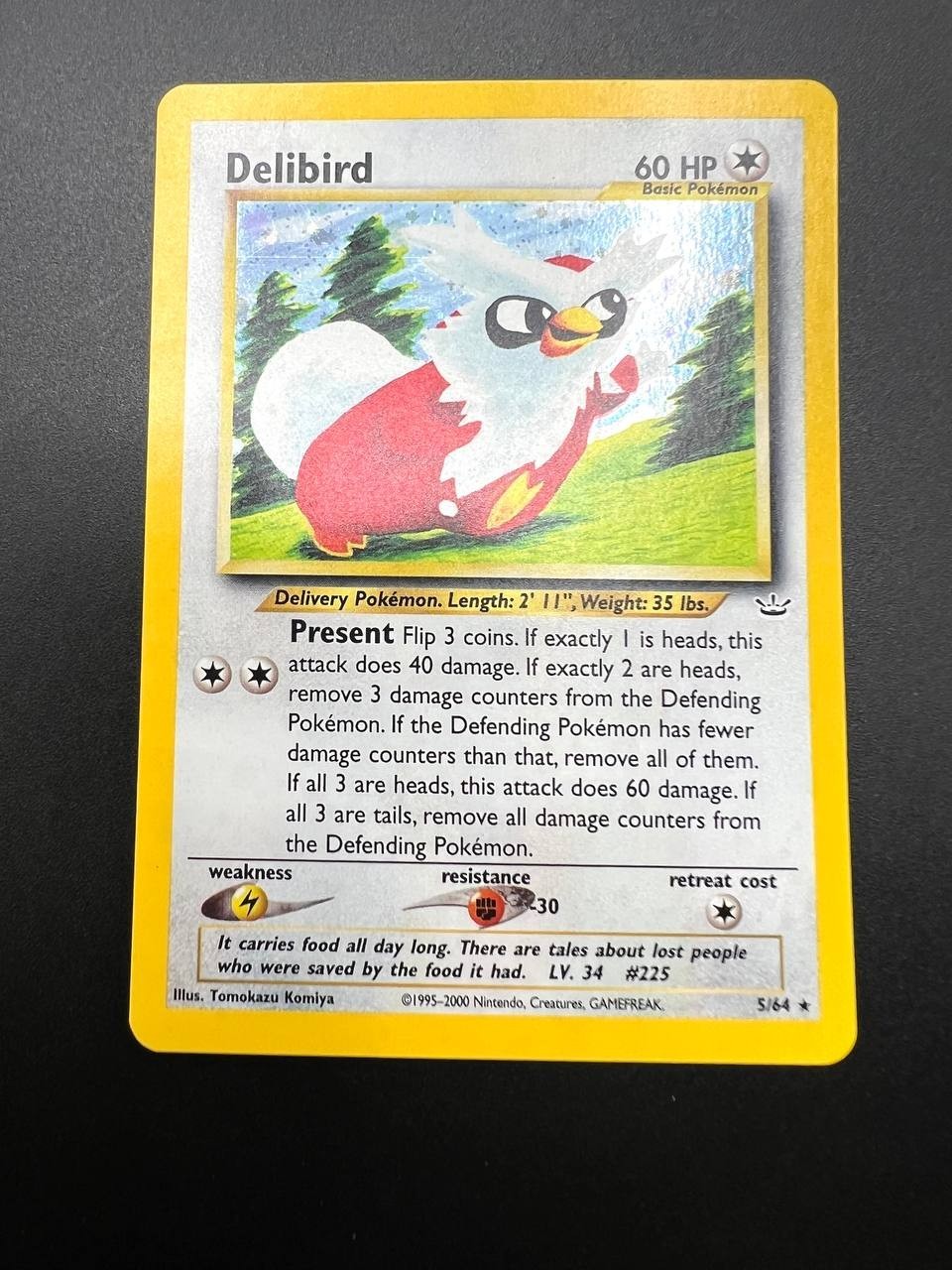 Carta pokemon Delibird 5/64 set Neo Revelation Holo Vintage Inglese Excellent