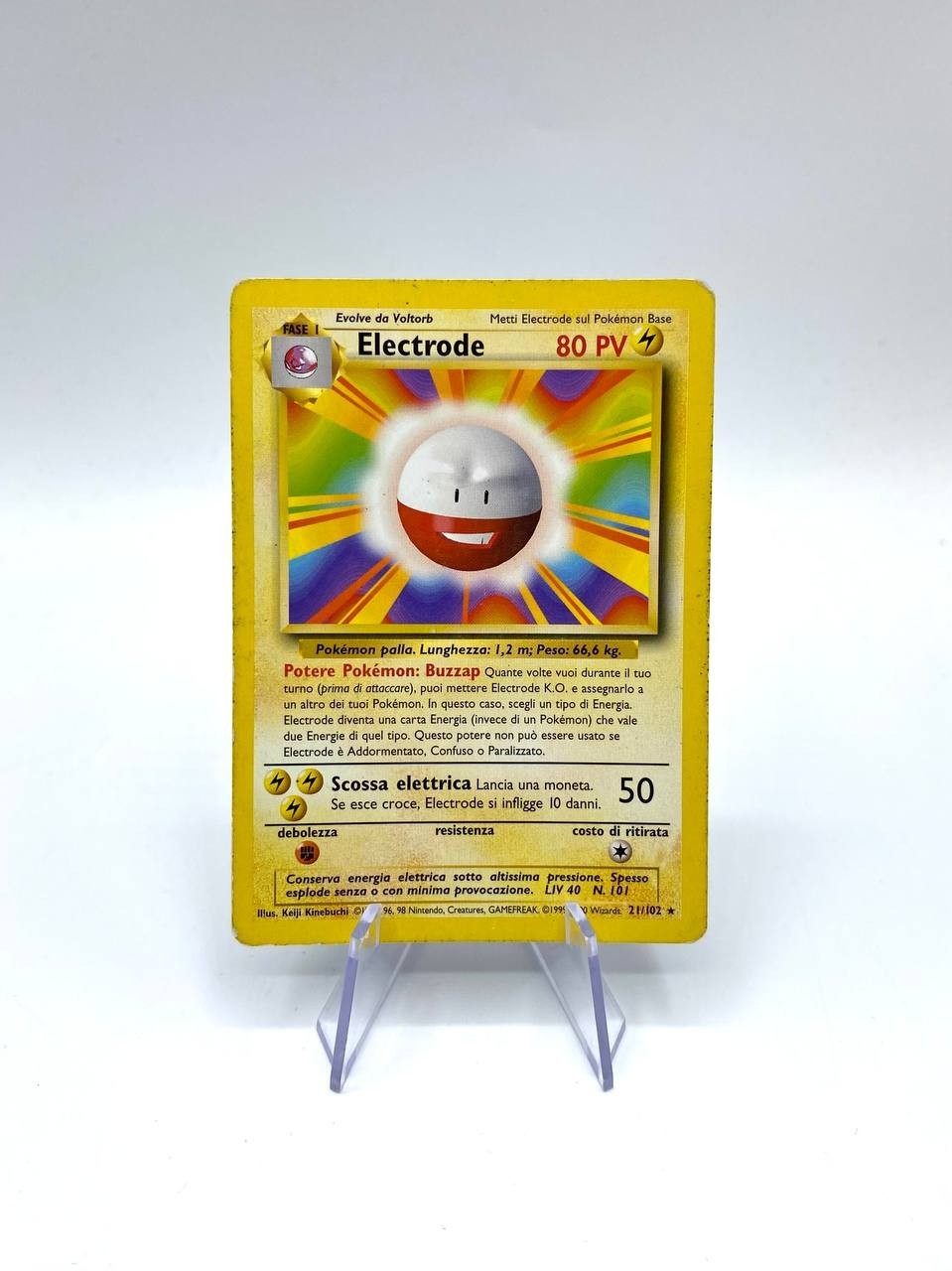 Carta pokemon Electrode 21/102 set base BS Vintage No holo Poor Italiano