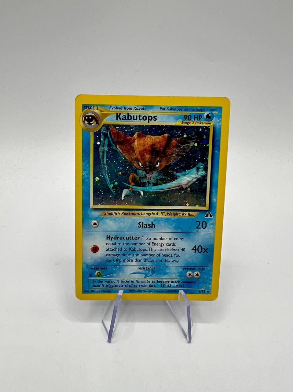 Carta Pokémon Kabutops ndi 6/75 Holo italiano Neo Discovery light played
