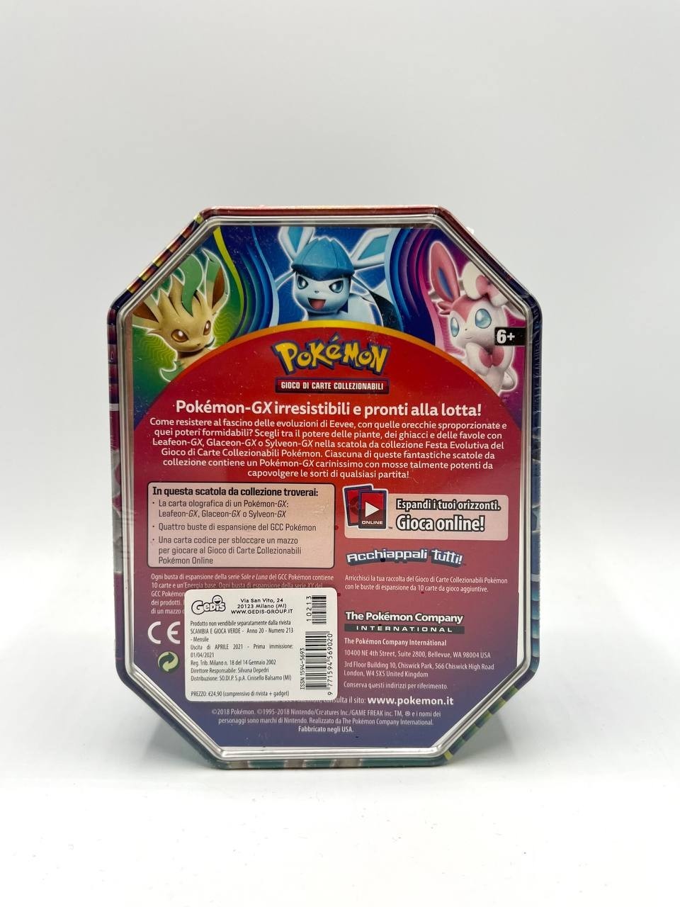 Pokemon 2018 Evolution Celebration Tin Sylveon GX Sealed Italiano 4 bustine