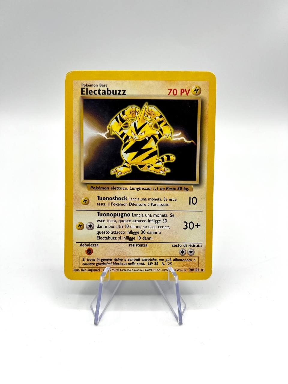 Carta Pokemon Electabuzz 20/102 Set Base BS Italiano Good Vintage no holo