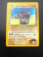 Carta Pokémon Brock's Rhydon set Gym Heroes 2/132 Holo Poor inked Vintage ENG