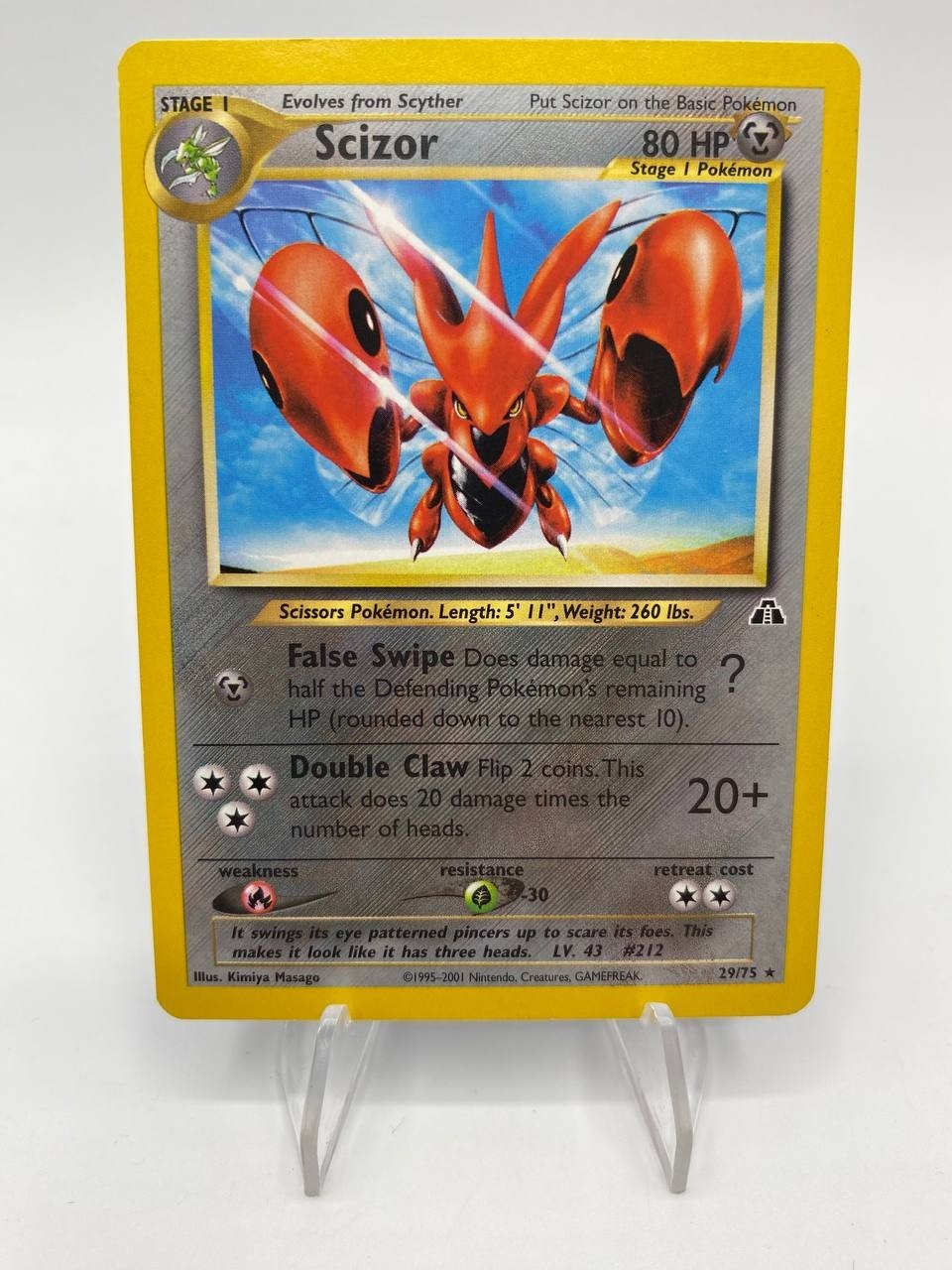 Carta Pokemon Scizor 29/75 Rara No Holo Neo Discovery Vintage Inglese Near mint
