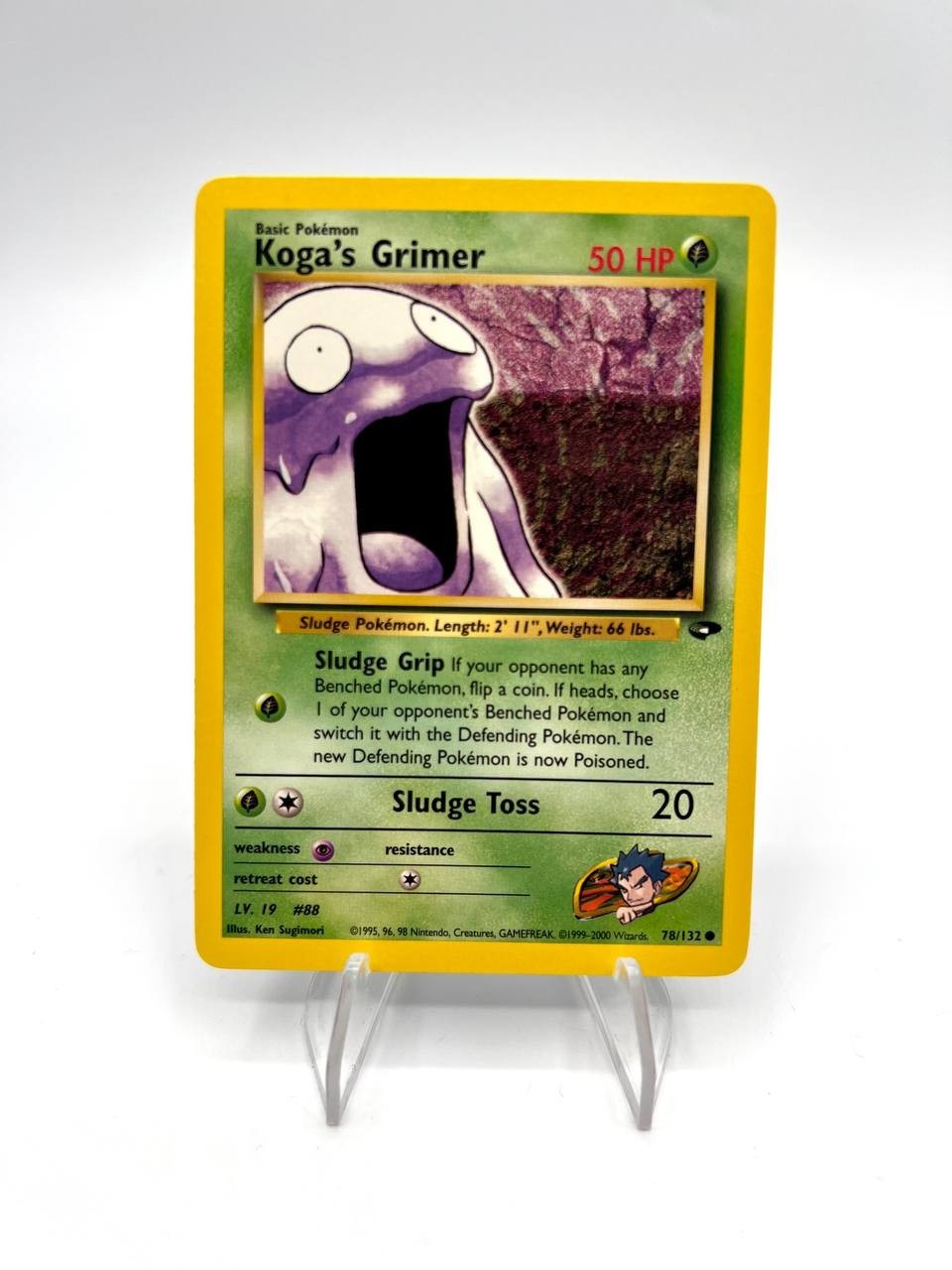 Carta pokemon Koga's Grimer 78/132 set Gym Challenge Vintage Inglese Excellent