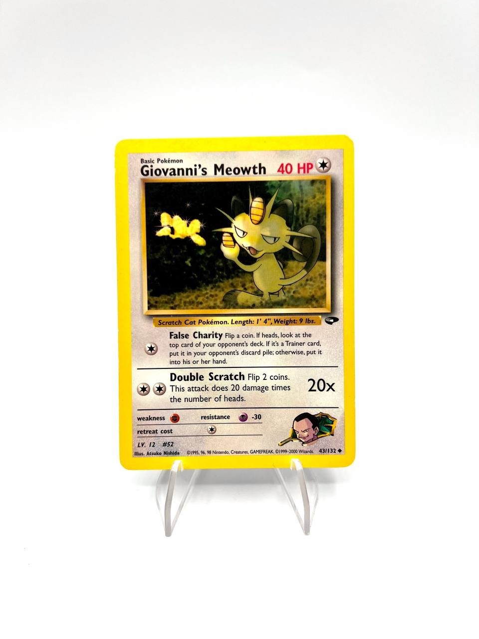 Carta pokemon Giovanni's Meowth 43/132 Gym Challenge Good Vintage Inglese