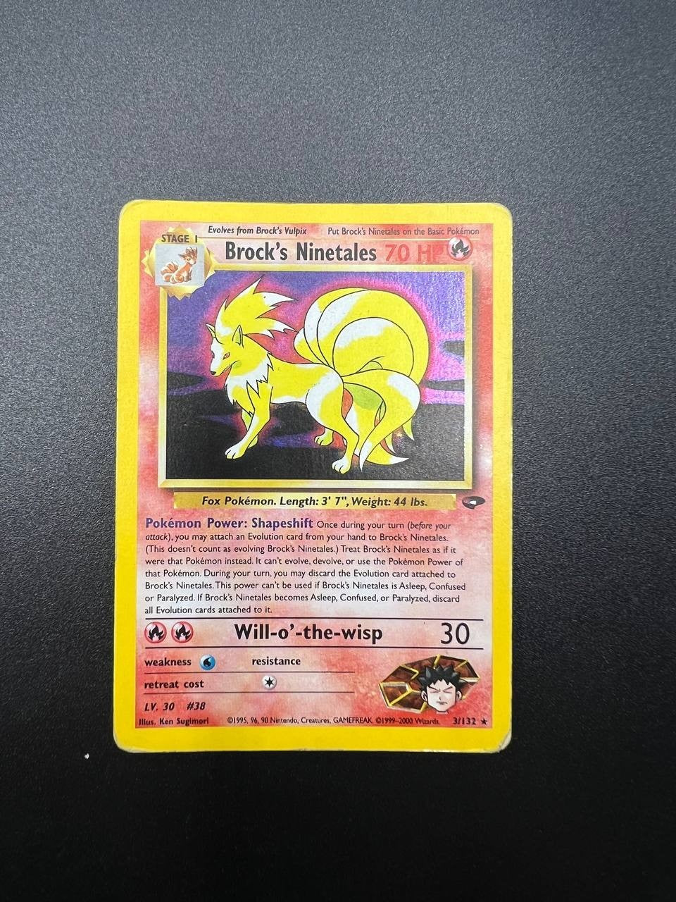 Pokémon card Holo brock ninetales gym challenge WOTC Cards Vintage Rare poor