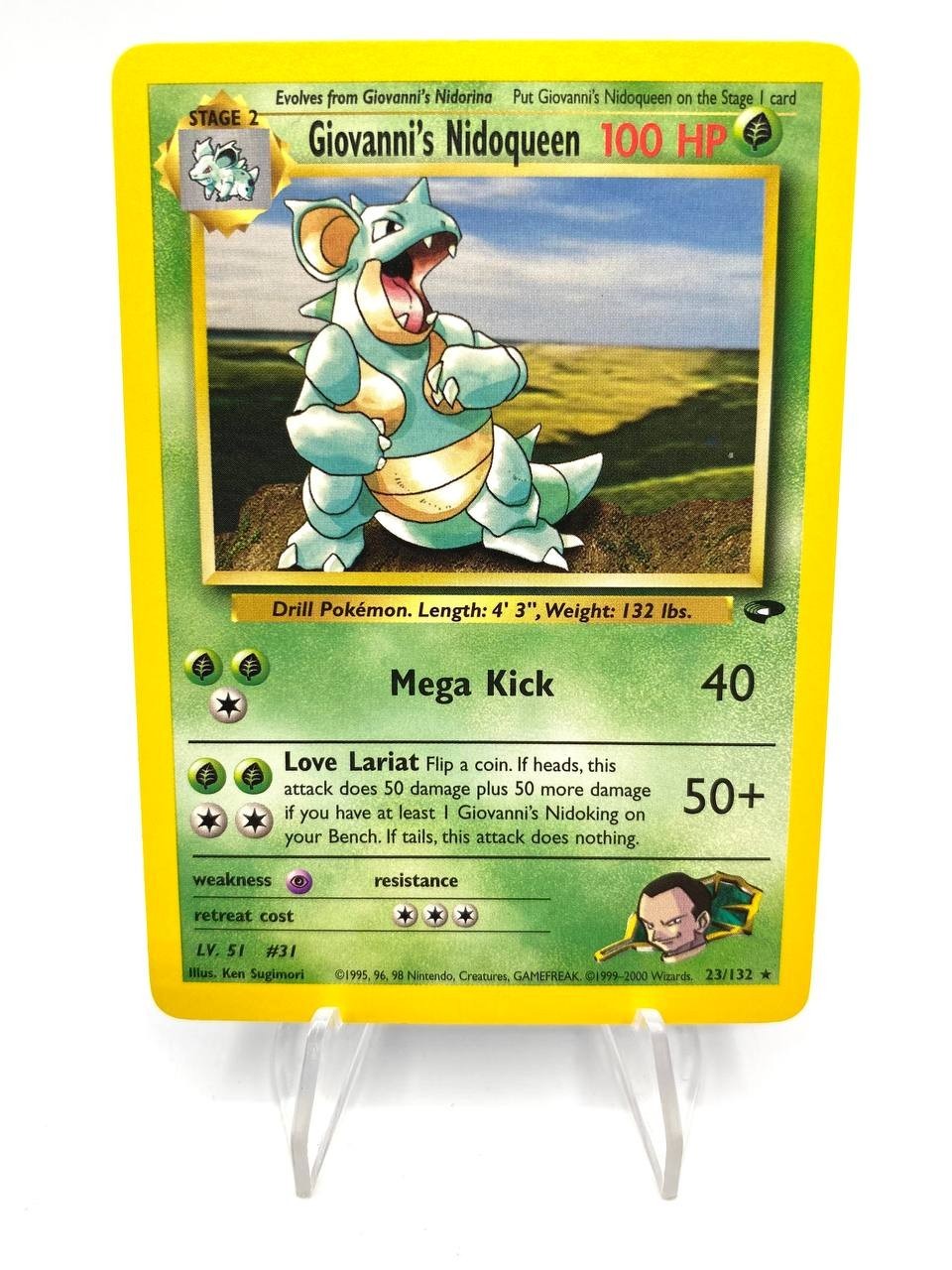Carta pokemon Giovanni's Nidoqueen 23/132 no holo set Gym Challenge Inglese NM