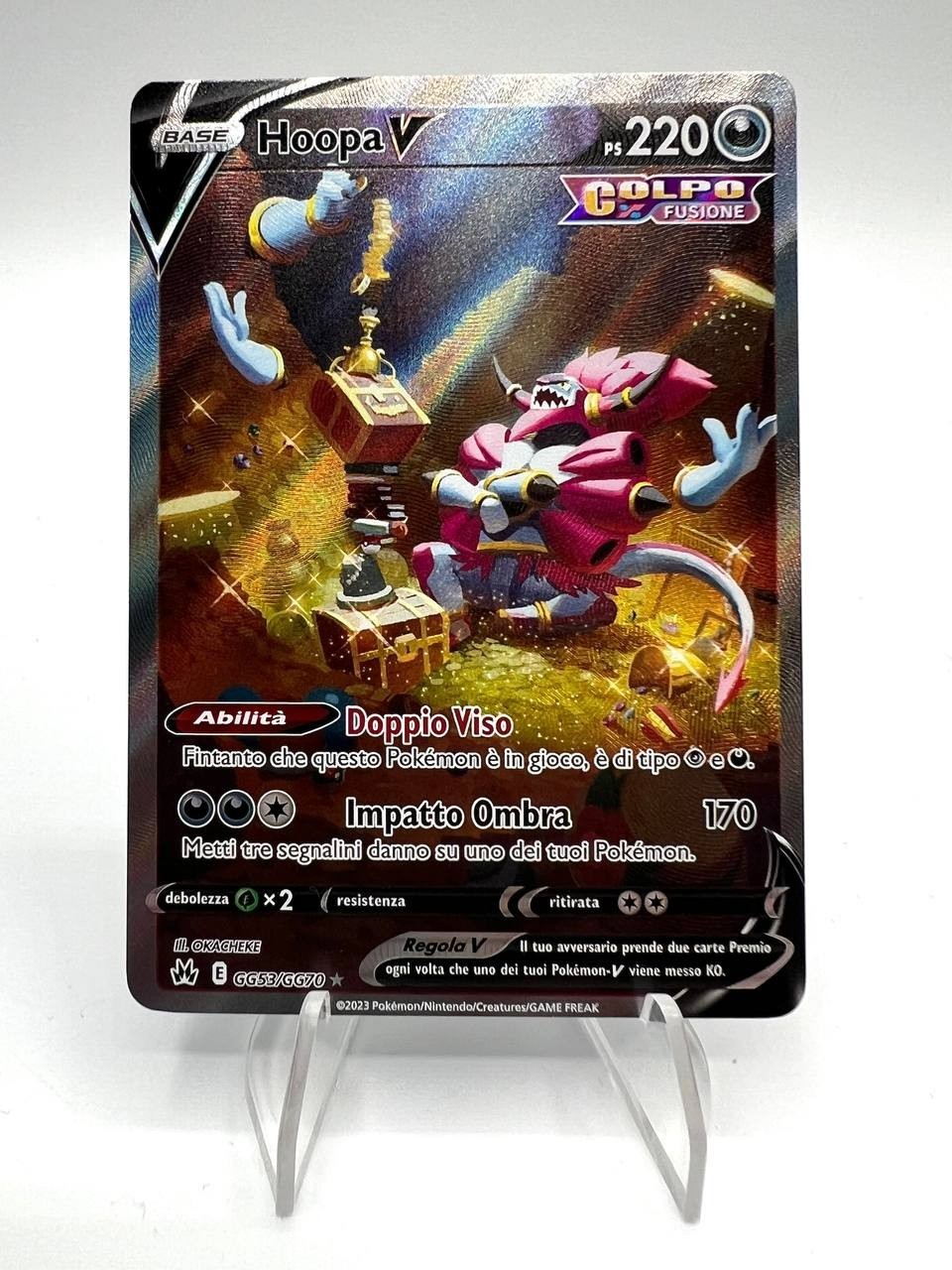 Carta Pokemon Hoopa V E GG53/GG70 set Zenith regale Italiano Stamped NM Holo