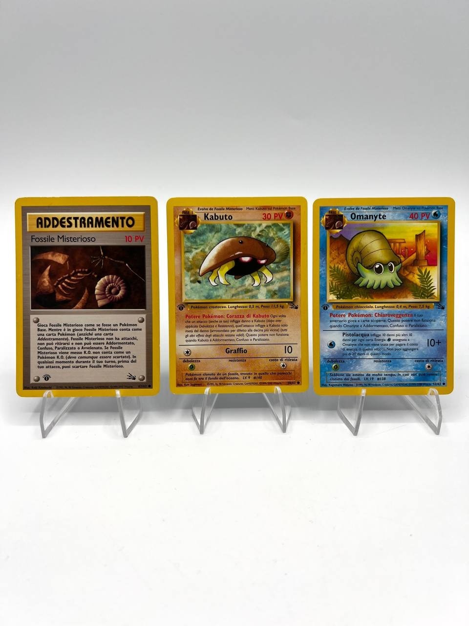 Lotto Pokémon Kabuto 50/62 omanyte 052/062 Fossile misterioso 1a ed Fossil EXC