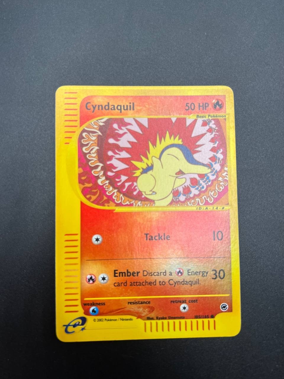 Carta pokemon Cyndaquil 105/165 set base Expedition Inglese holo reverse Good