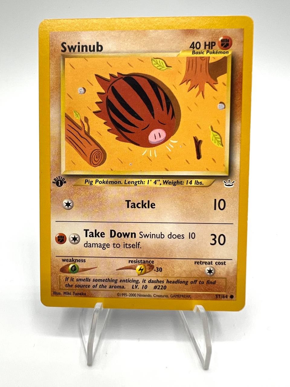 Carta pokemon Swinub set Neo Revelation 57/64 Excellent Vintage 1a Edizione ENG