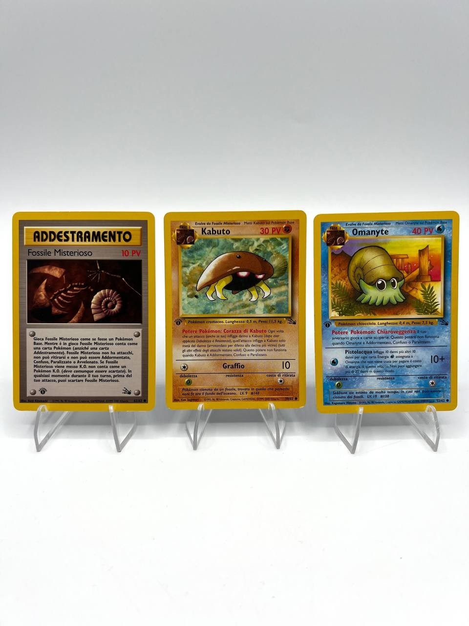 Lotto Pokémon Kabuto 50/62 omanyte 052/062 Fossile misterioso 1a ed Fossil EXC