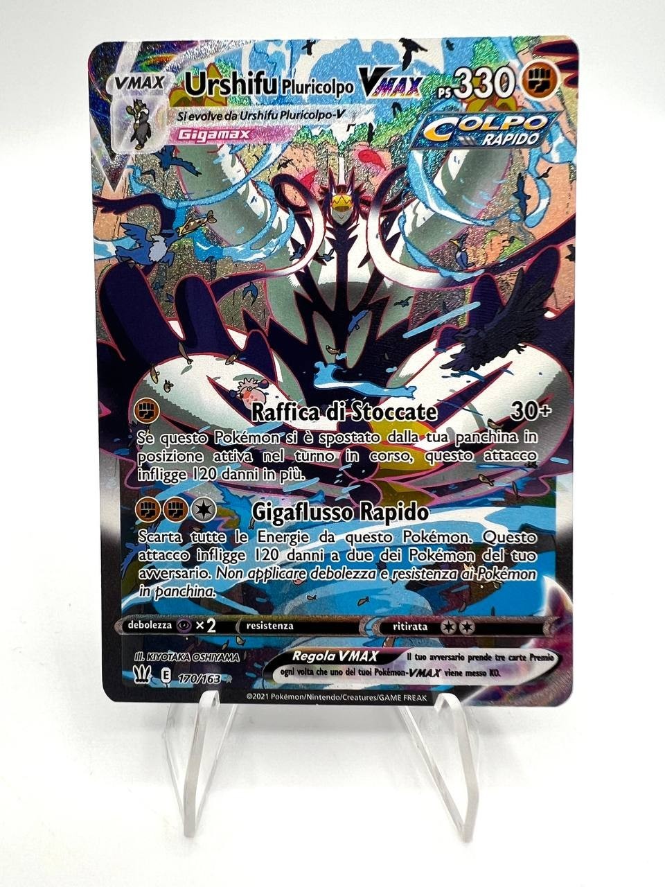 Carta Pokemon URSHIFU Pluricolpo VMAX 170/163 Stili di Lotta Italiano Near mint