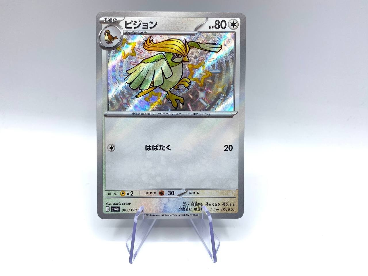 Carta pokemon Pidgeotto Shiny Rare SV4a Shiny Treasure ex 305/190 NM Holo JAP