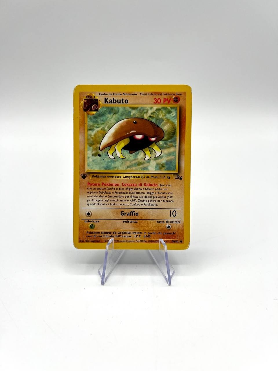 Carta Pokemon Kabuto 50/62 Set Fossil FO italiano 1a Edizione poor No holo