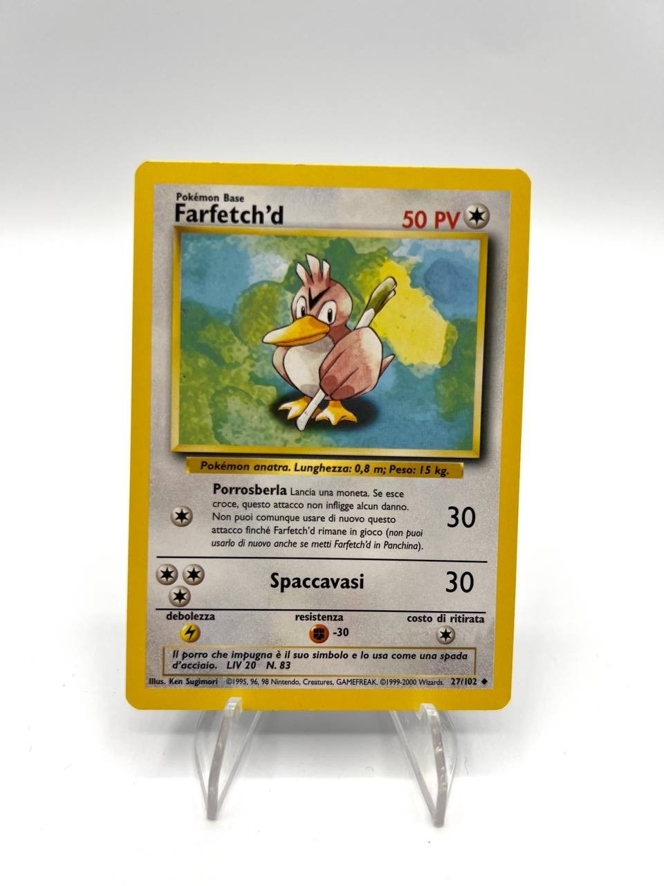 Carta Pokémon Set Base Farfetch'd 27/102 Italiano Excellent Vintage no holo