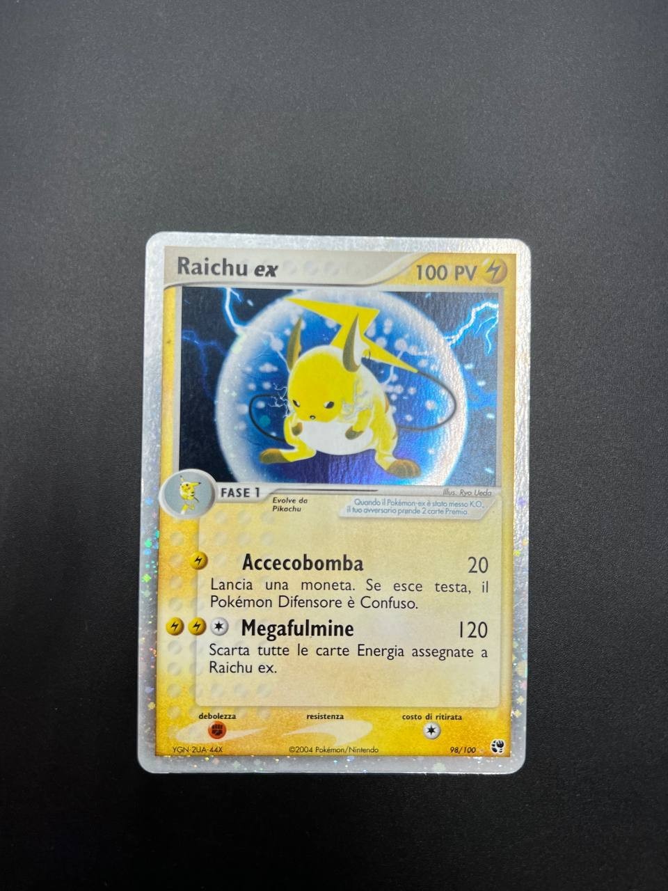 Carta pokemon Raichu EX 98/100 set Ex Tempesta di sabbia Holo Italiano Excellent