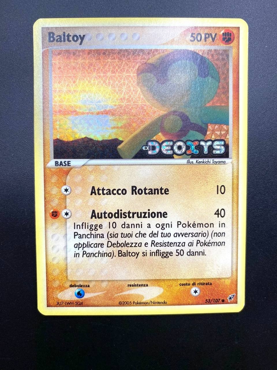 Carta Pokémon Baltoy EX Deoxys 53/107 Reverse Holo Stamped Italiano Near mint