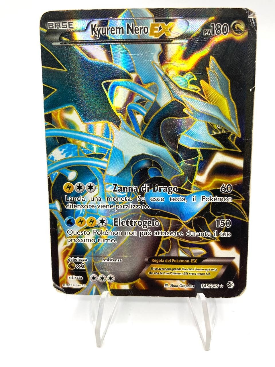 Carta Pokemon Kyurem Nero EX Full art set Confini Varcati 145/149 Poor Italiano