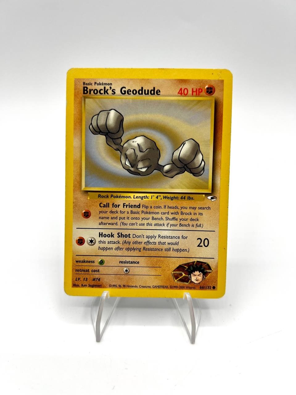 Carta pokemon Brock's Geodude 66/132 Gym Challenge Vintage inglese played