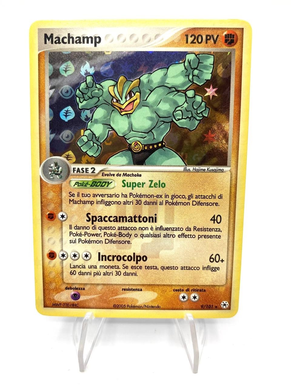 Carta Pokemon Machamp 9/101 Holo set ex leggende nascoste Italiano Near mint