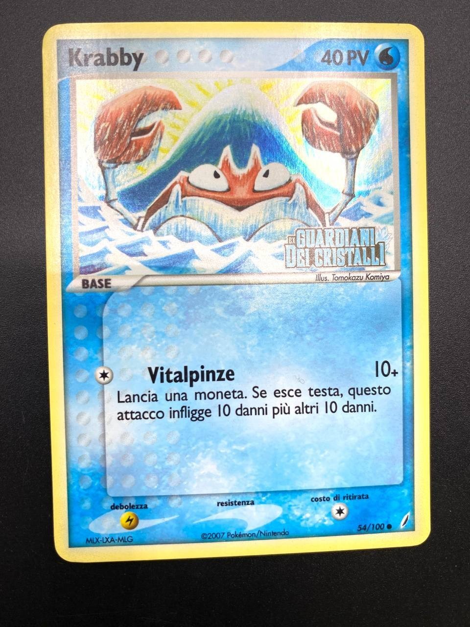 Carta pokemon Krabby Set EX Guardiani Dei Cristalli 54/100 Holo Stamped ITA NM