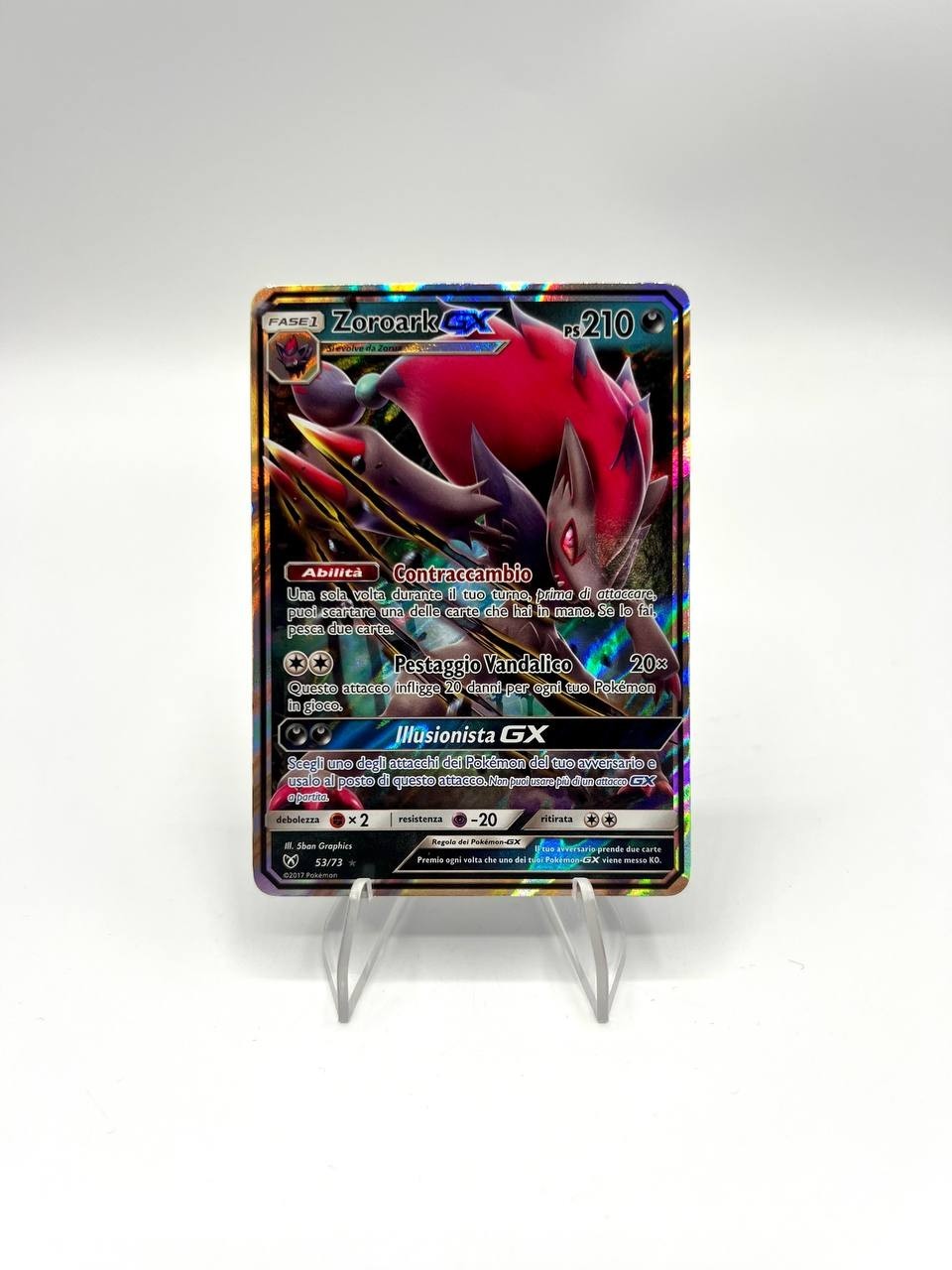 Carta pokemon Zoroark GX 53/73 Holo set Leggende iridescenti Near Mint Inglese