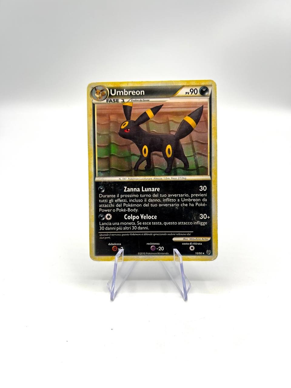 Carta pokemon Umbreon 10/90 Vintage Set Senza Paura Rara Italiano Holo Poor