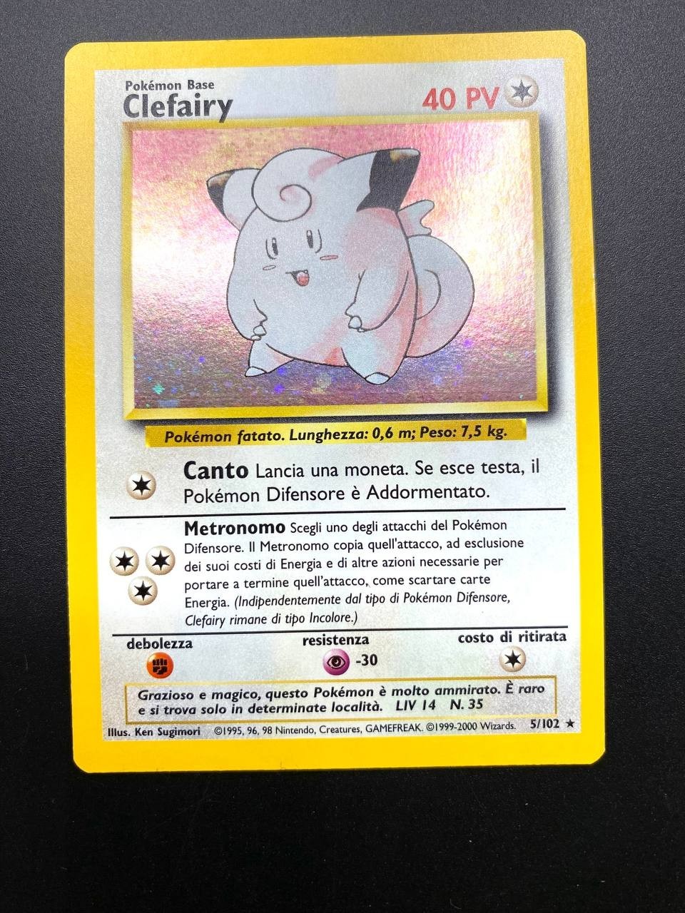 Carta Pokemon Clefairy 5/102 Base Set BS Italiano Near mint holo Vintage